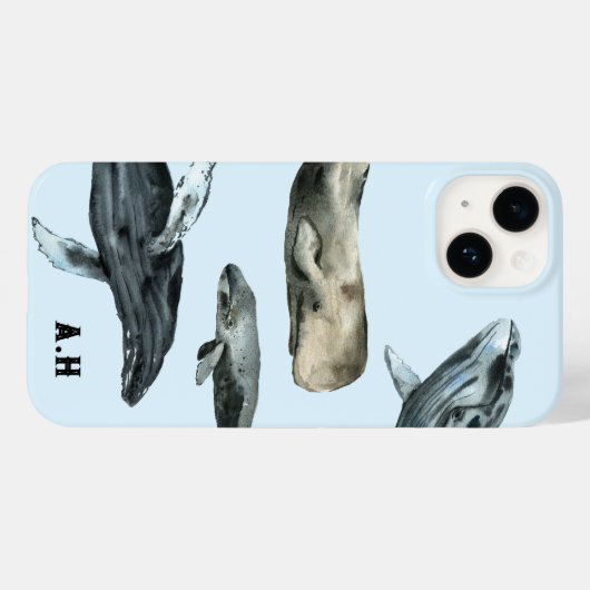 Coques Case-Mate iPhone Flurry de baleines (Verso (horizontal))