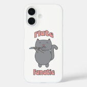 Coques Case-Mate iPhone Flûte Fanatique Chat Gris Rose (Verso)