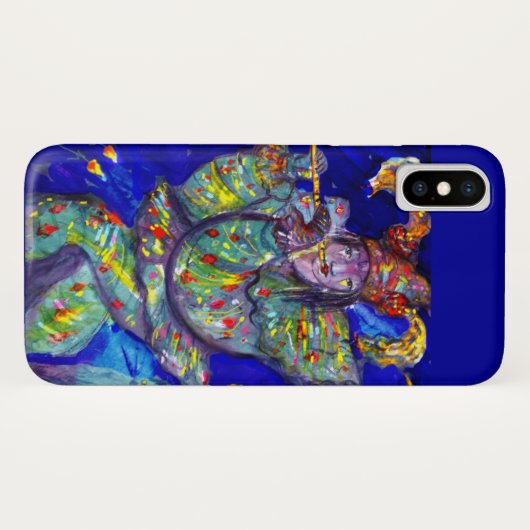 Coques Case-Mate iPhone FLUTISTE EN BLEU / Soirée Carnaval vénitien (Dos (Horizontal))