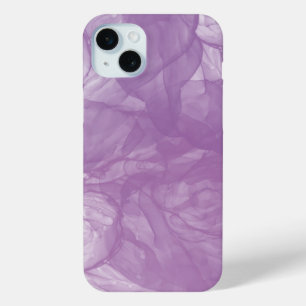 Coque iPhone 15 Mini Flux Abstrait d'encre pourpre - Douceur et mystère