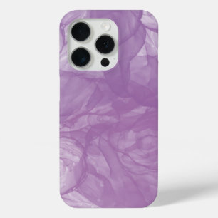 Coque iPhone 15 Pro Flux Abstrait d'encre pourpre - Douceur et mystère