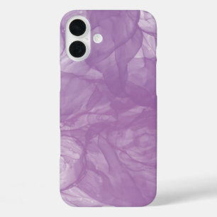 Coques iPhone 16 Plus Flux Abstrait d'encre pourpre - Douceur et mystère