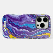 Coques Case-Mate iPhone Flux de la géode violet et or (Verso (horizontal))