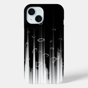 Coque Pour iPhone 15 Flux De Ligne Cerclée Noir Et Blanc
