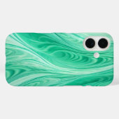 Coques Case-Mate iPhone Flux de marbre vert à la menthe - Motif fluide Abs (Verso (horizontal))