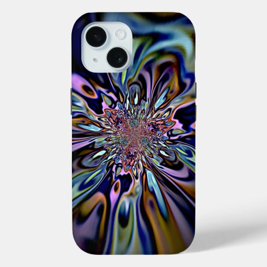 Coques Case-Mate iPhone Flux d'énergie iridescent Art fractal (Verso)