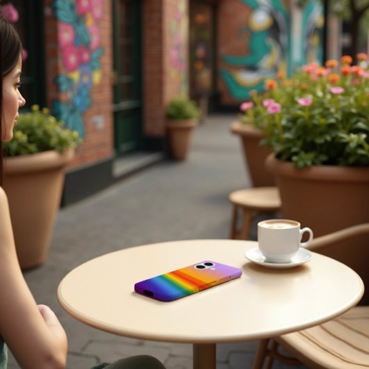 Coques Case-Mate iPhone Flux Prism - Dégradé Arc-en-ciel Pastel Wavy