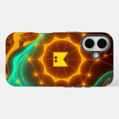 Coques Case-Mate iPhone Flux réseau Abstrait avec des vagues dynamiques (Verso (horizontal))