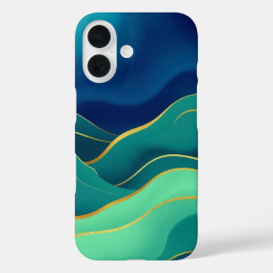 Coques iPhone 16 Flux verdoyant : Un paysage Abstrait