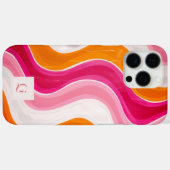 Coques Case-Mate iPhone Flux vibrant | Monogramme initial rétro funky  (Verso (horizontal))