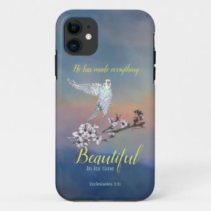Case-Mate iPhone Case Flying Parakeet and Encouragement Verse