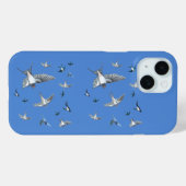 Coques Case-Mate iPhone Flying Swallow Birds Illustration Bleu (Verso (horizontal))