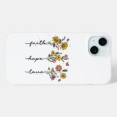 Coques Case-Mate iPhone "Foi, Espoir, Amour" Trio Floral (Verso (horizontal))