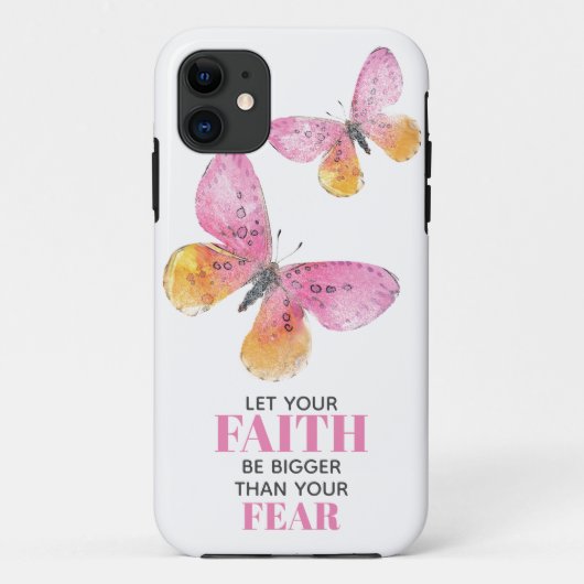 Coques Case-Mate iPhone Foi sur la peur Papillons rose (Dos)