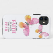 Coques Case-Mate iPhone Foi sur la peur Papillons rose (Dos (Horizontal))