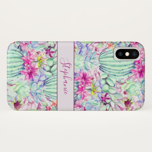 Coques Case-Mate iPhone Foliage Floral Succulent Cactus Personnalisé (Dos (Horizontal))