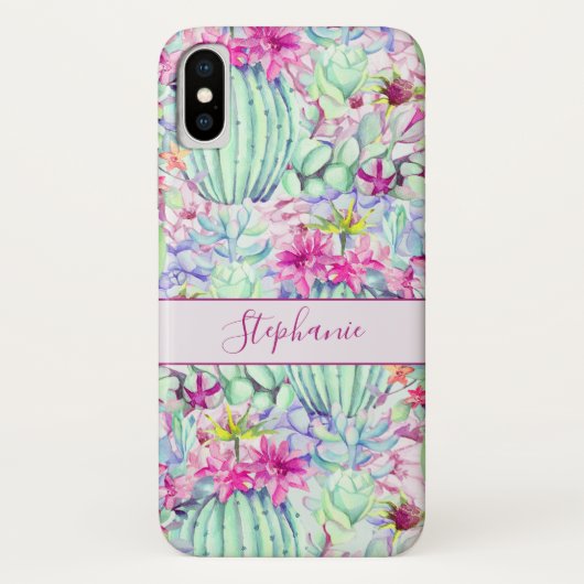 Coques Case-Mate iPhone Foliage Floral Succulent Cactus Personnalisé (Dos)