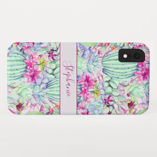 Coques Case-Mate iPhone Foliage Floral Succulent Cactus Personnalisé (Dos (Horizontal))