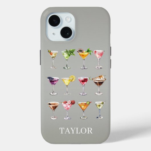 Coques Case-Mate iPhone Folie Martini Monogrammée (Verso)