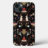 Coques Case-Mate iPhone Folk Art Spring Bunnies Botanique (Verso)