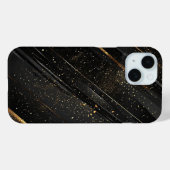 Coques Case-Mate iPhone Fond Abstrait Élégant Noir et Or (Verso (horizontal))