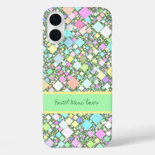Coques iPhone 16 Plus Fond Abstrait Géométrique Pastel Personnalisé