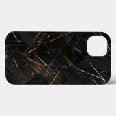 Coques Case-Mate iPhone Fond abstrait noir et or élégant (Verso (horizontal))
