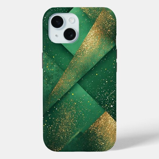 Coques Case-Mate iPhone Fond Abstrait Vert Élégant Avec Paillettes (Verso)