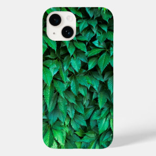 Coque Pour iPhone 14 fond de haie verte parthenocissus motif texte