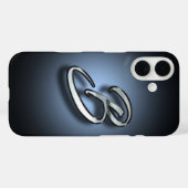 Coques Case-Mate iPhone Fond de projecteur de monogramme (Verso (horizontal))