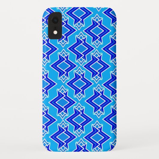 Coques Case-Mate iPhone Fond d'écran Art déco Motif, bleu cérulean (Dos)