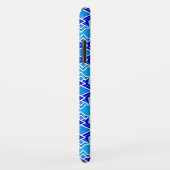 Coques Case-Mate iPhone Fond d'écran Art déco Motif, bleu cérulean (Dos/Droite)