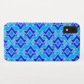 Coques Case-Mate iPhone Fond d'écran Art déco Motif, bleu cérulean (Dos (Horizontal))