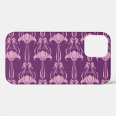 Coques Case-Mate iPhone Fond d'écran floral violet rose (Verso (horizontal))