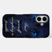 Coques Case-Mate iPhone Fond d'écran iPhone motivationnel Lion Bleu Puissa (Verso (horizontal))