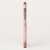 Coques Case-Mate iPhone Fond en marbre rose Monogramme (Dos/Gauche)