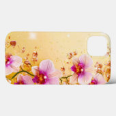 Coques Case-Mate iPhone Fond floral d'orchidées délicates (Verso (horizontal))
