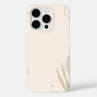 Coques iPhone 16 Pro Fond Linktree Floral Esthétique Marron Beige |