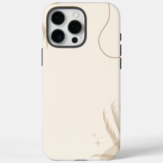 Coques Case-Mate iPhone Fond Linktree Floral Esthétique Marron Beige | (Verso)