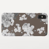 Coques Case-Mate iPhone Fond marron floral (Dos (Horizontal))