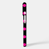 Coques Case-Mate iPhone Fond noir pois roses (Verso / Gauche)