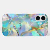 Coques Case-Mate iPhone Fond Opale & Nom Noir (Verso (horizontal))