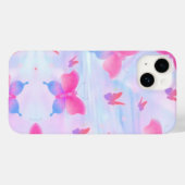 Coques Case-Mate iPhone Fond papillon rose et violet rêveur (Verso (horizontal))