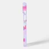Coques Case-Mate iPhone Fond papillon rose et violet rêveur (Verso / Gauche)
