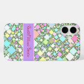 Coques Case-Mate iPhone Fond pastel géométrique abstrait personnalisé  (Verso (horizontal))