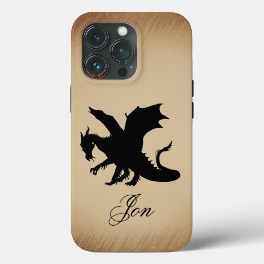 Coques Case-Mate iPhone Fond personnalisé rustique Dragon noir (Verso)