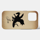 Coques Case-Mate iPhone Fond personnalisé rustique Dragon noir (Verso (horizontal))