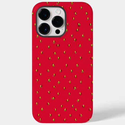 Coques Case-Mate iPhone Fond rouge de fraise amusant (Verso)