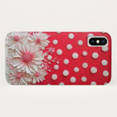 Coques Case-Mate iPhone Fond rouge et motif à pois (Dos (Horizontal))