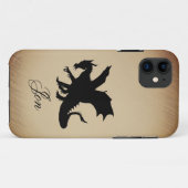Coques Case-Mate iPhone Fond rustique de Dragon Noir Personnel (Dos (Horizontal))